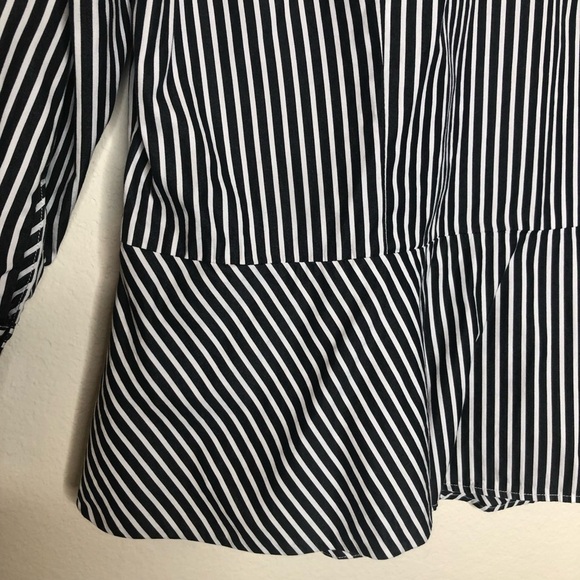 LAUREN RALPH LAUREN Striped Button-Down Shirt Black White 100% Cotton Size: 16 W - Picture 10 of 16